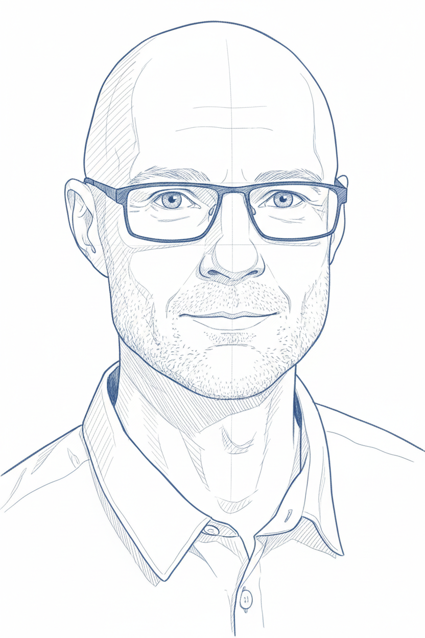 Illustrated portrait of Neil Addison